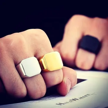 Mens Rings Stainless Steel Band Biker Signet Style Ring Men Polished Fashion Jewelry anel masculino Black Gold / Silver-color
Mens Rings Stainless Steel Band Biker Signet Style Ring Men Polished Fashion Jewelry anel masculino Black Gold / Silver-color