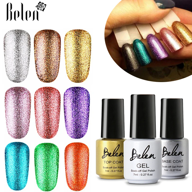Belen 7ml Bling Pure Color UV Gel Nail Polish Glitter Semi Permanent Platinum Lucky Varnish Primer Base Top Lacquer Manicure
Belen 7ml Bling Pure Color UV Gel Nail Polish Glitter Semi Permanent Platinum Lucky Varnish Primer Base Top Lacquer Manicure