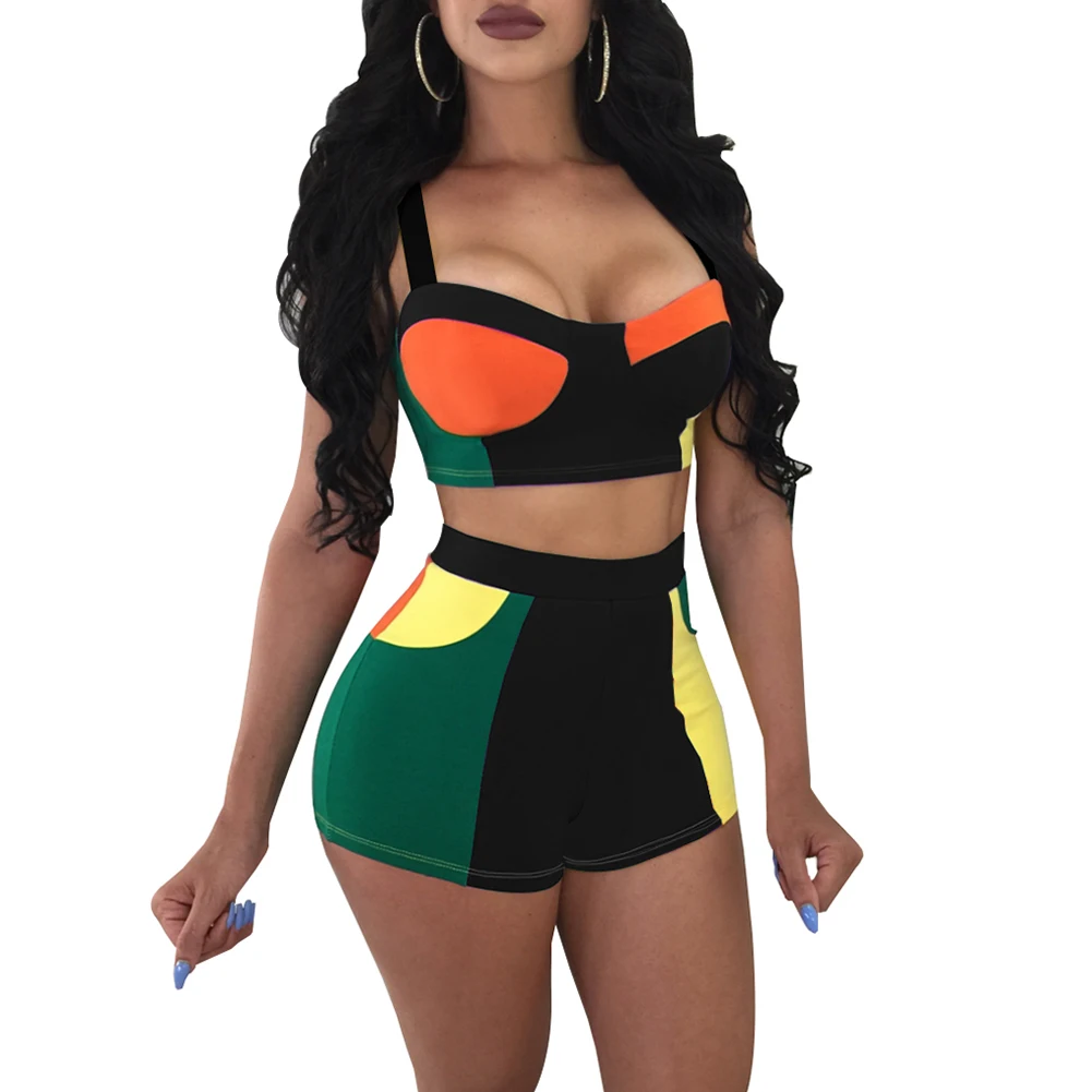 Anself Sexy 2 Piece Set Women Color Block Stitching Two Piece Set Sleeveless Crop Top and Shorts Suit Set Party Bodycon Outfits
Anself Sexy 2 Piece Set Women Color Block Stitching Two Piece Set Sleeveless Crop Top and Shorts Suit Set Party Bodycon Outfits