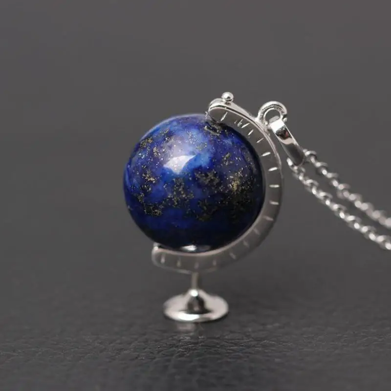 925 Sterling Silver Globe Pendant Necklace Chokers Necklaces For Women Natural Lapis Lazuli Stone Fine Jewelry
925 Sterling Silver Globe Pendant Necklace Chokers Necklaces For Women Natural Lapis Lazuli Stone Fine Jewelry