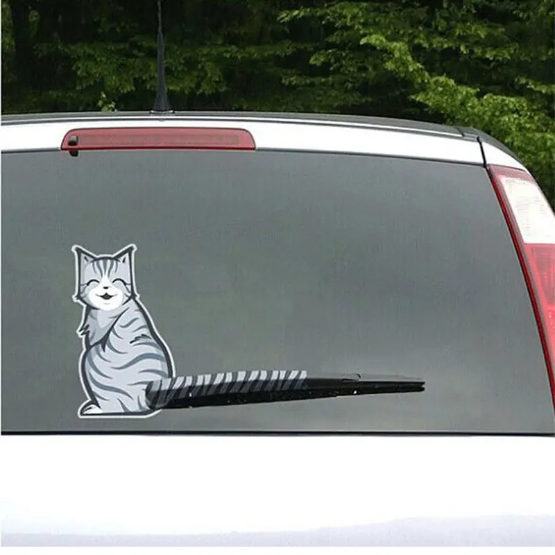 Car sticker Funny Creative Shake the tail Moving Melancholy Smiling cat Rear wiper Reflective auto stickers and decals
Car sticker Funny Creative Shake the tail Moving Melancholy Smiling cat Rear wiper Reflective auto stickers and decals