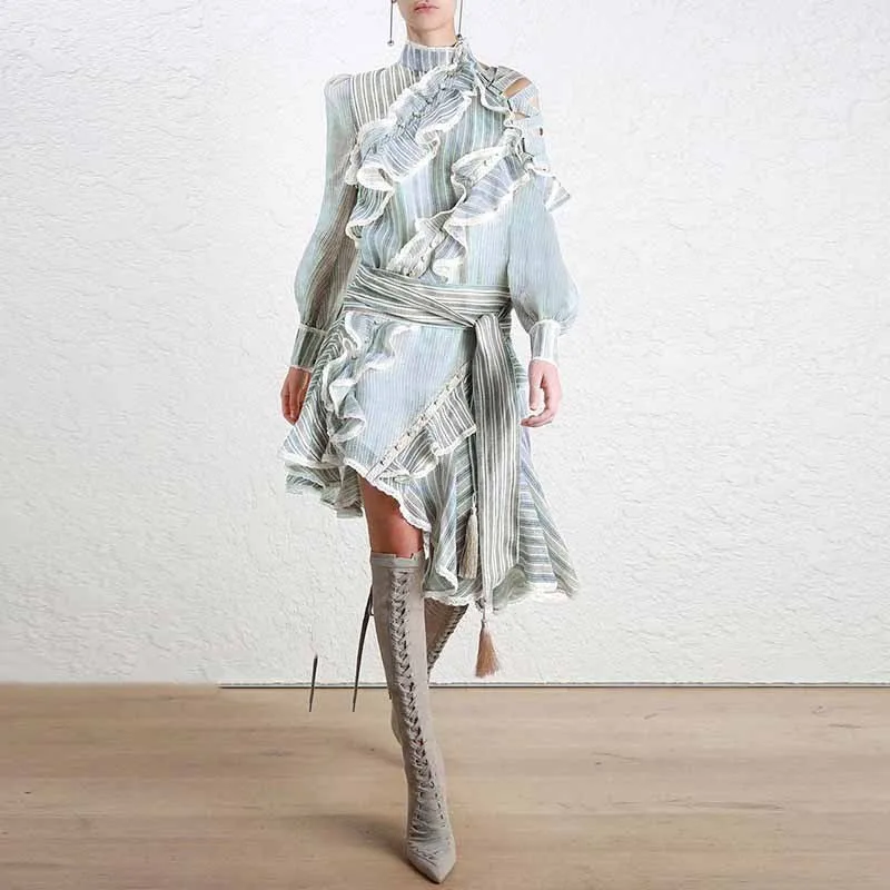 YaLee New Fashion 2019 Summer Autumn Mesh Lace Ruffles Stand Neck Button Long Sleeve Sashes Asymmetrical Loose Dress Women A694
YaLee New Fashion 2019 Summer Autumn Mesh Lace Ruffles Stand Neck Button Long Sleeve Sashes Asymmetrical Loose Dress Women A694