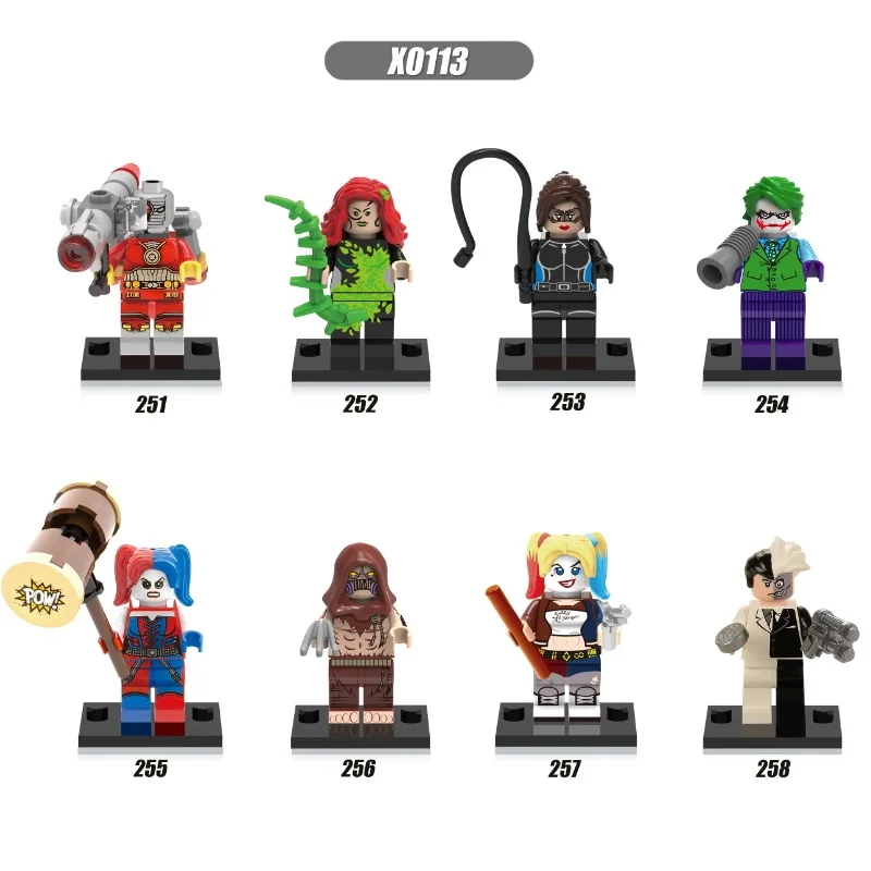 Single Sale Super Heroes Scarecrow Catwoman Deadshot Harley Quinn Joker Two Face Model Building Blocks Children Gift Toys
Single Sale Super Heroes Scarecrow Catwoman Deadshot Harley Quinn Joker Two Face Model Building Blocks Children Gift Toys