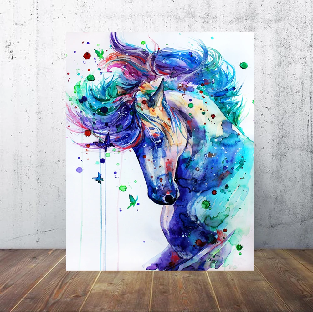 Printed Oil Painting Wall Art Canvas Animal Painting Watercolor Picture Horse Printed For Living Room Home Decor No Frame
Printed Oil Painting Wall Art Canvas Animal Painting Watercolor Picture Horse Printed For Living Room Home Decor No Frame