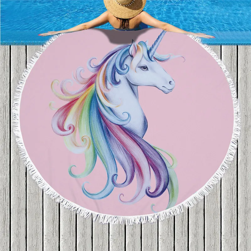 Women Rainbow Unicorn Printed Beach Towel Colored Sand Large Microfiber Tassels Beach Blanket Throw Mat Bath Serviette De Plage
Women Rainbow Unicorn Printed Beach Towel Colored Sand Large Microfiber Tassels Beach Blanket Throw Mat Bath Serviette De Plage