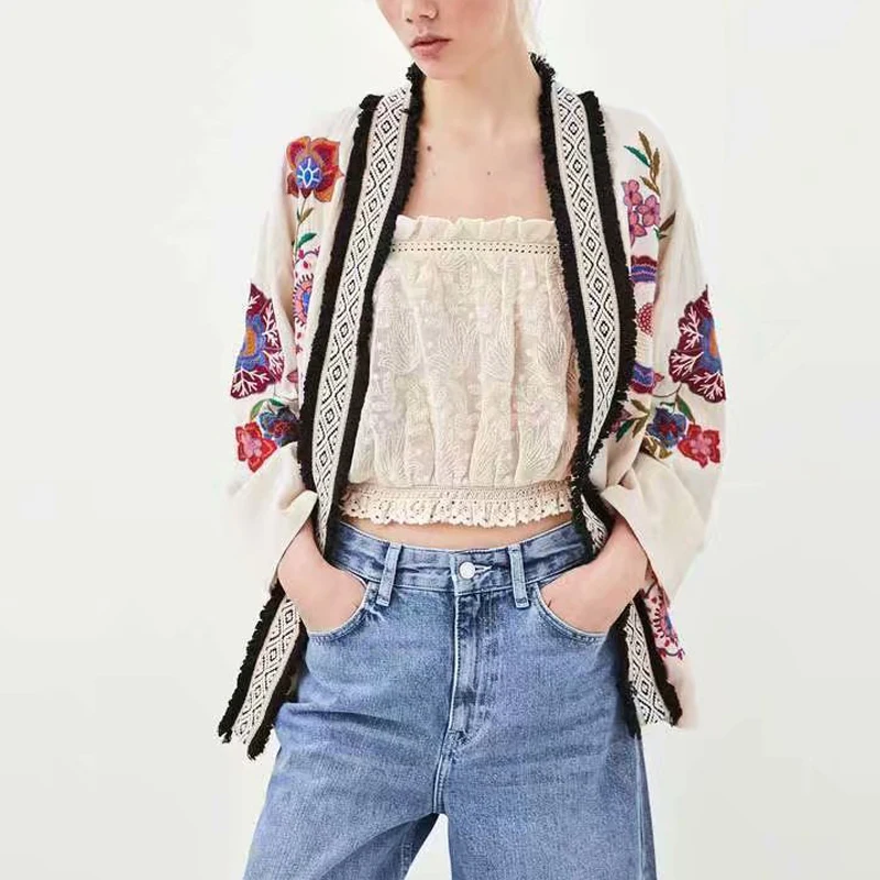 Ruique Women Harajuku Fashion Blouses Embroidery Floral Loose Shawl Kimono Cardigan Boho Coat Jacket Cover Up Sunscreen Blouse 
Ruique Women Harajuku Fashion Blouses Embroidery Floral Loose Shawl Kimono Cardigan Boho Coat Jacket Cover Up Sunscreen Blouse
