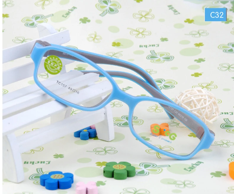 SECG Unisex Youth Full Rim Square Eyeglasses Color Options