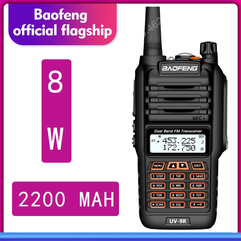 BaoFeng UV-9R Plus Waterproof Handheld Walkie Talkie 8Watts UHF VHF Dual Band IP67 HF Transceiver UV 9R Ham Portable Radio
BaoFeng UV-9R Plus Waterproof Handheld Walkie Talkie 8Watts UHF VHF Dual Band IP67 HF Transceiver UV 9R Ham Portable Radio