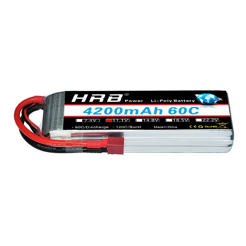 HRB Lipo Battery 3S 11.1V 4200MAH 60C 120C LiPo For RC Car Quadcopter Helicopter Boat Traxxas 1/10 Slash Rustler Stampede
HRB Lipo Battery 3S 11.1V 4200MAH 60C 120C LiPo For RC Car Quadcopter Helicopter Boat Traxxas 1/10 Slash Rustler Stampede