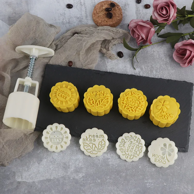 New Model 50g Mid-Autumn Festival Moon Cake Mold Set Odorless Round Plastic Chinese Character Bath Bomb Mold With 4 White Stamps
New Model 50g Mid-Autumn Festival Moon Cake Mold Set Odorless Round Plastic Chinese Character Bath Bomb Mold With 4 White Stamps