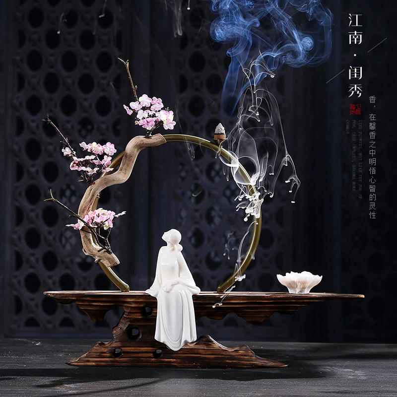 Zen Lucky Incense Burner Weathered Wood Artificial Plants Backflow Incense Censer Ceramic Character Flower Pot Home Decor Crafts
Zen Lucky Incense Burner Weathered Wood Artificial Plants Backflow Incense Censer Ceramic Character Flower Pot Home Decor Crafts