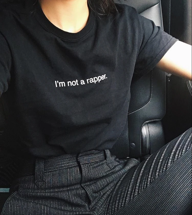 Женская футболка с надписью I'm Not A Rapper хлопковая Повседневная забавная для леди