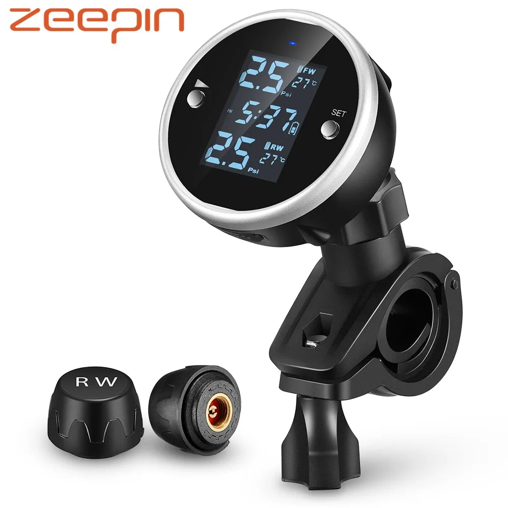 Zeepin Motorcycle TPMS Tire Pressure Temperature Real Time Monitoring System LCD Screen Car Security With 2 External Sensors
Zeepin Motorcycle TPMS Tire Pressure Temperature Real Time Monitoring System LCD Screen Car Security With 2 External Sensors