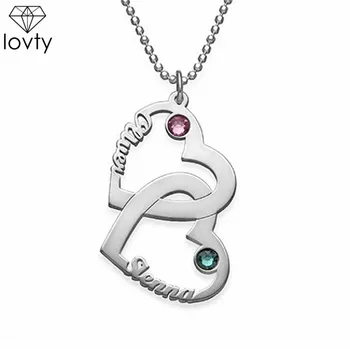 lovty Double Heart Engrave Name Necklace with Birthstone Custom-made Pendant Necklaces Mother's Day Gift for Mom Jewelry
lovty Double Heart Engrave Name Necklace with Birthstone Custom-made Pendant Necklaces Mother's Day Gift for Mom Jewelry