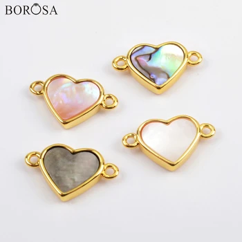 BOROSA 10Pcs New Heart Gold Bezel Abalone Shell Natural White Shell Connector Jewelry Findings for Necklace as Gift WX1174
BOROSA 10Pcs New Heart Gold Bezel Abalone Shell Natural White Shell Connector Jewelry Findings for Necklace as Gift WX1174