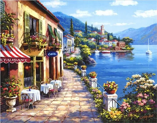 Needlework Crafts 14CT Unprinted For Embroidery DMC DIY Quality The Seaside Cafe Overlooking the Scenery Cross Stitch Kits Arts
Needlework Crafts 14CT Unprinted For Embroidery DMC DIY Quality The Seaside Cafe Overlooking the Scenery Cross Stitch Kits Arts