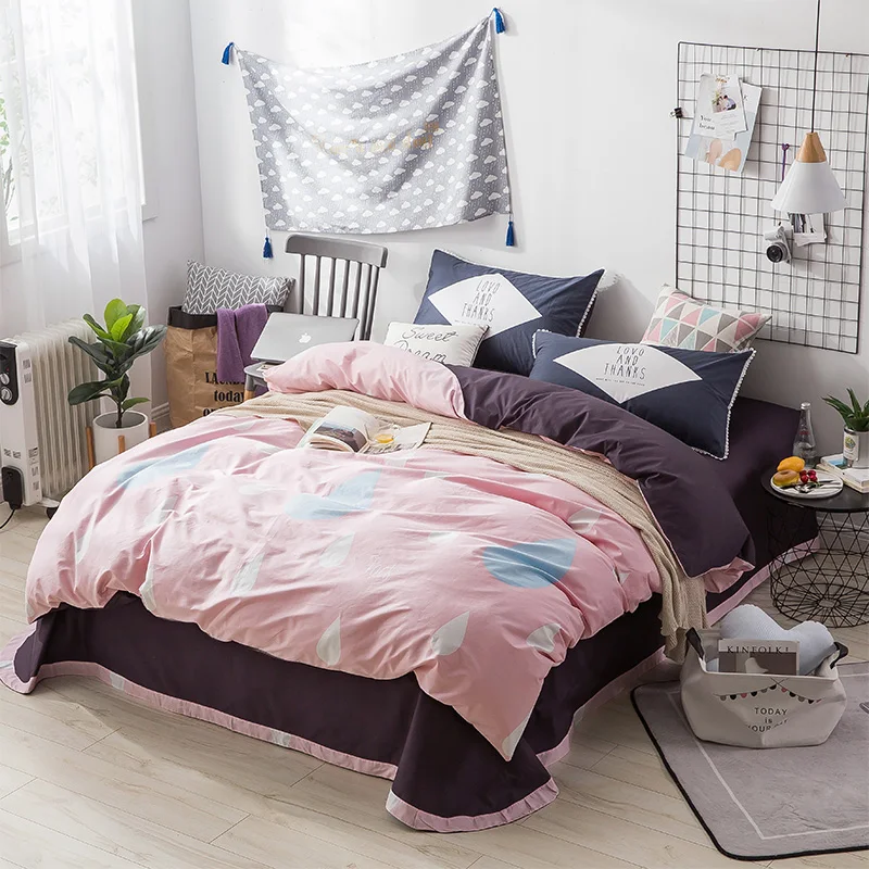 Pink +Color Raindrops Pattern 100% Cotton Bedding Set 4Pcs Duvet Cover Sets Bed Linen Flat Bed Sheet Set Pillowcase Home Textile
Pink +Color Raindrops Pattern 100% Cotton Bedding Set 4Pcs Duvet Cover Sets Bed Linen Flat Bed Sheet Set Pillowcase Home Textile