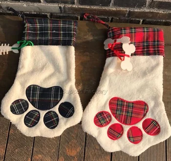 100pcs Pets Dog Paw Plaid Christmas Stocking Home Tree Decoration Monogram Kids Gifts 
100pcs Pets Dog Paw Plaid Christmas Stocking Home Tree Decoration Monogram Kids Gifts