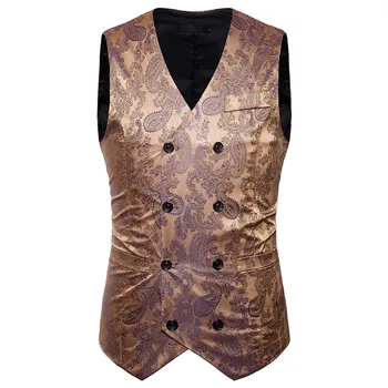 Luxury Gold Printed Vest Men 2019 Brand New Night Club Mens Suit Vest Casual Slim Fit Men Waistcoat Wedding Formal Dress Vests
Luxury Gold Printed Vest Men 2019 Brand New Night Club Mens Suit Vest Casual Slim Fit Men Waistcoat Wedding Formal Dress Vests