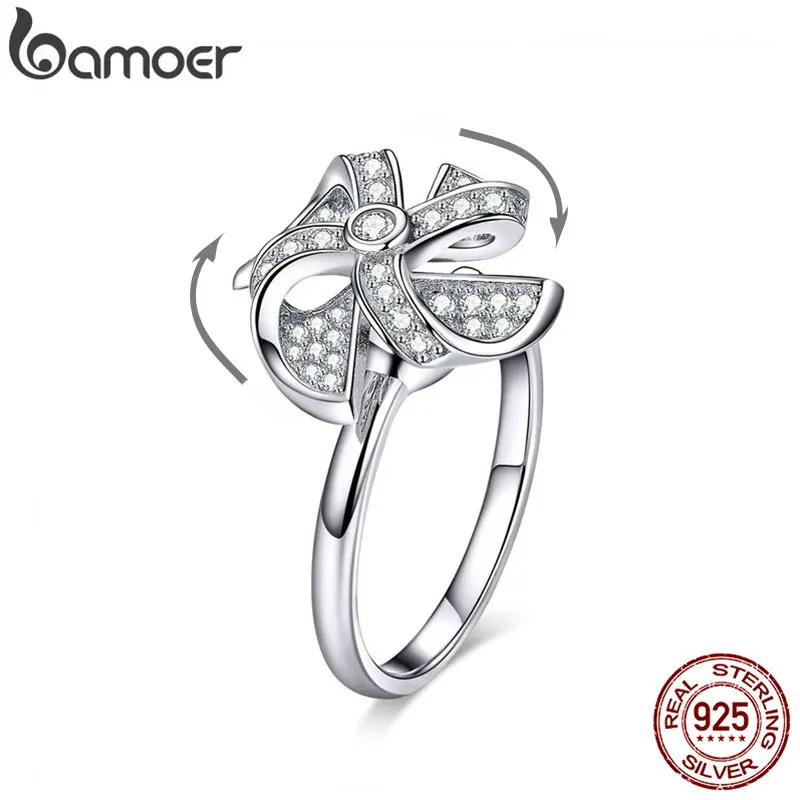 BAMOER Rotating Windmill Ring Real Silver Moved Open Adjustable Finger Rings for Women Sterling Silver 925 Jewelry BSR032
BAMOER Rotating Windmill Ring Real Silver Moved Open Adjustable Finger Rings for Women Sterling Silver 925 Jewelry BSR032