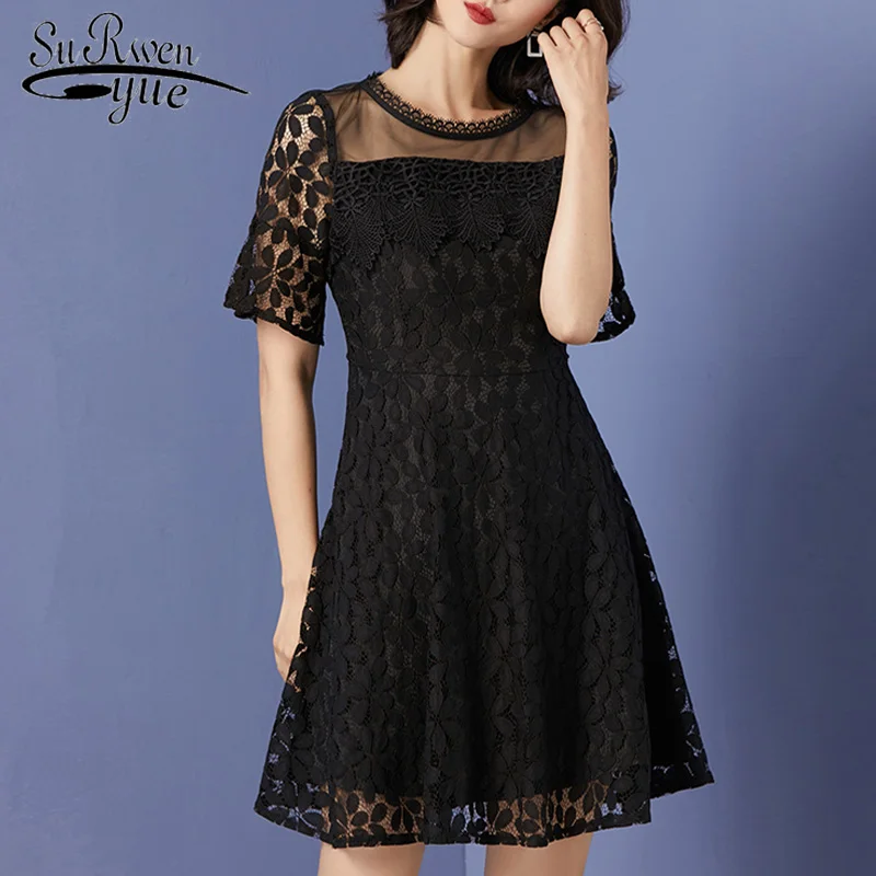Women summer women dress 2019 flare short sleeve O-neck sexy hollow lace dress women high waist sexy mini party dress 2912 50
Women summer women dress 2019 flare short sleeve O-neck sexy hollow lace dress women high waist sexy mini party dress 2912 50