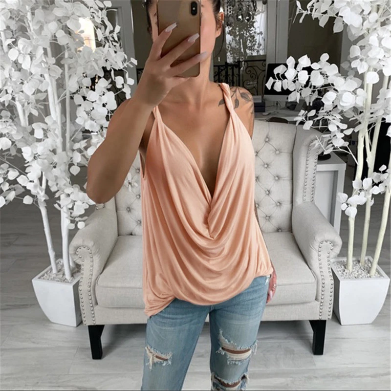 Sexy Draped Deep V-Neck Tank Top Women Summer Streetwear Off Shoulder Short Tops Ladies Party Beach Clothing Camisa Tees
Sexy Draped Deep V-Neck Tank Top Women Summer Streetwear Off Shoulder Short Tops Ladies Party Beach Clothing Camisa Tees
