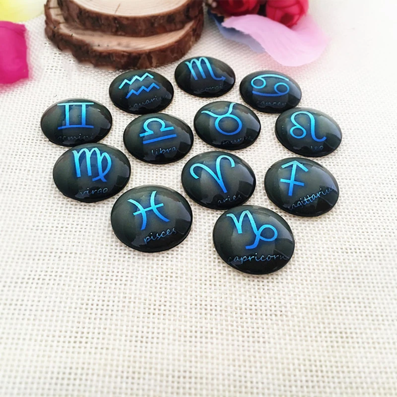Twelve Constellations 10mm 20mm 25mm Round Photo Glass Cabochons Mixed fit Pendant Settings Handmade DIY Jewelry Makings Craft
Twelve Constellations 10mm 20mm 25mm Round Photo Glass Cabochons Mixed fit Pendant Settings Handmade DIY Jewelry Makings Craft