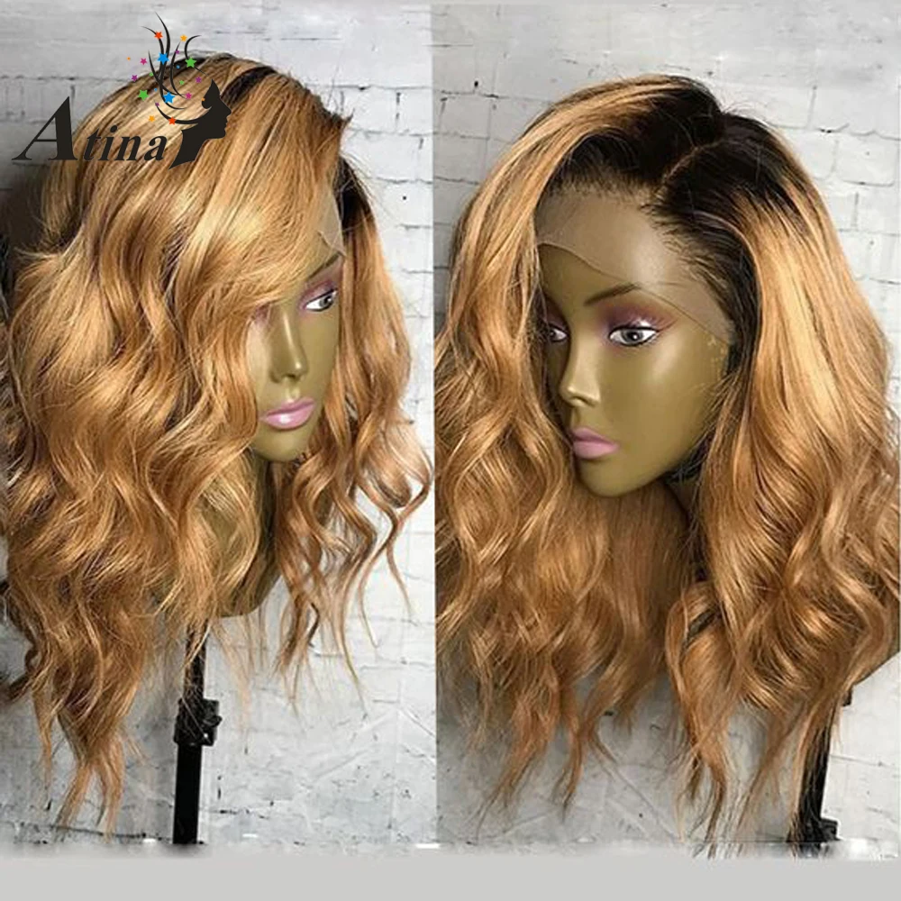 Honey Blonde Lace Front Human Hair Wigs 250% Density Short Ombre Wavy Human Lace Wig Remy Hair Virgin Brazilian 1BT27 Dark Root
Honey Blonde Lace Front Human Hair Wigs 250% Density Short Ombre Wavy Human Lace Wig Remy Hair Virgin Brazilian 1BT27 Dark Root