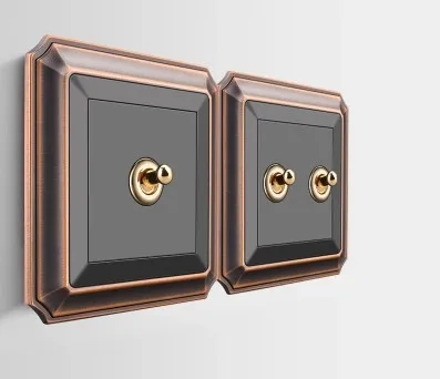 Antique Black Wall Switch 86 type Retro Toggle Switch 1 GANG/ 2 GANG/ 3 GANG/ 4 GANG 10A 110V-250V Wood Panel Brass Lever
Antique Black Wall Switch 86 type Retro Toggle Switch 1 GANG/ 2 GANG/ 3 GANG/ 4 GANG 10A 110V-250V Wood Panel Brass Lever