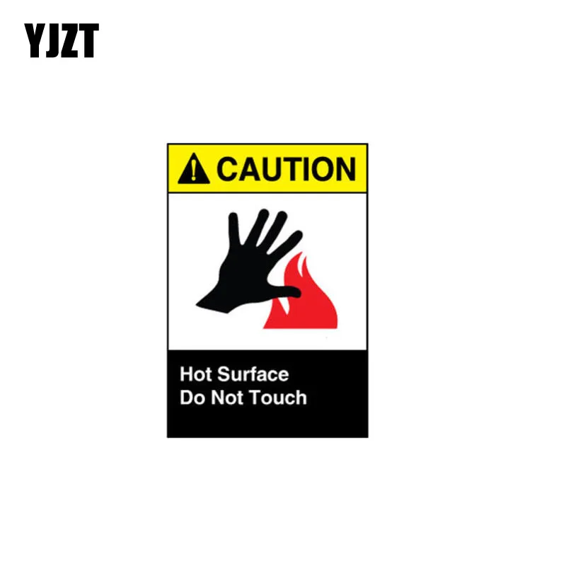 

YJZT 7CM*10CM Reflective Car Sticker Warning Caution Hot Surface Do Not Touch PVC Decal 12-0942