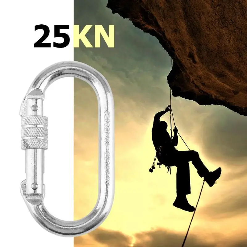 25KN Stainless Steel Outdoor Safety Buckle Rappelling Rock Climbing Survival Security Carabiner Equipment Outdoor Tools
25KN Stainless Steel Outdoor Safety Buckle Rappelling Rock Climbing Survival Security Carabiner Equipment Outdoor Tools