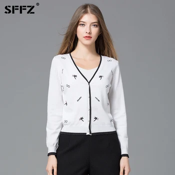 SFFZ New V-Neck Knitting Sweater Women Fashion Long Sleeve Female White Casual Pull Femme Short Cardigans Sweaters Tops
SFFZ New V-Neck Knitting Sweater Women Fashion Long Sleeve Female White Casual Pull Femme Short Cardigans Sweaters Tops