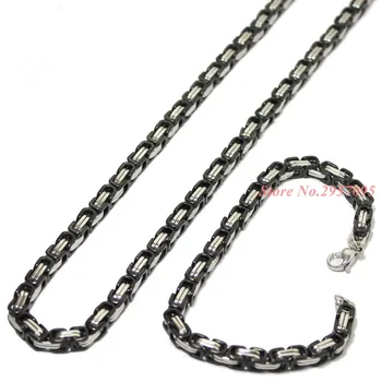 Mens Gold/Black/Silver Color Chain Stainless Steel Necklace Bracelet set Flat Byzantine fashion necklaces for women
Mens Gold/Black/Silver Color Chain Stainless Steel Necklace Bracelet set Flat Byzantine fashion necklaces for women