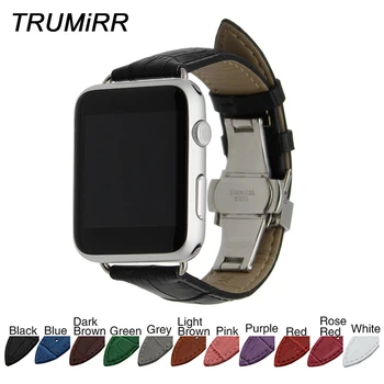 Genuine Leather Watchband Butterfly Buckle Strap + Adapter for 38mm 42mm iWatch Apple Watch Band Wrist Belt Bracelet Black Brown
Genuine Leather Watchband Butterfly Buckle Strap + Adapter for 38mm 42mm iWatch Apple Watch Band Wrist Belt Bracelet Black Brown