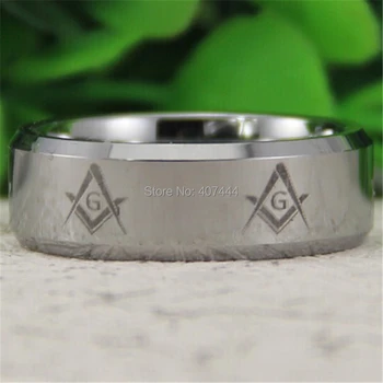 Free Shipping YGK JEWELRY Hot Sales 8MM Silver Beveled Freemason Masonic New Men's Comfort Tungsten Wedding Ring
Free Shipping YGK JEWELRY Hot Sales 8MM Silver Beveled Freemason Masonic New Men's Comfort Tungsten Wedding Ring