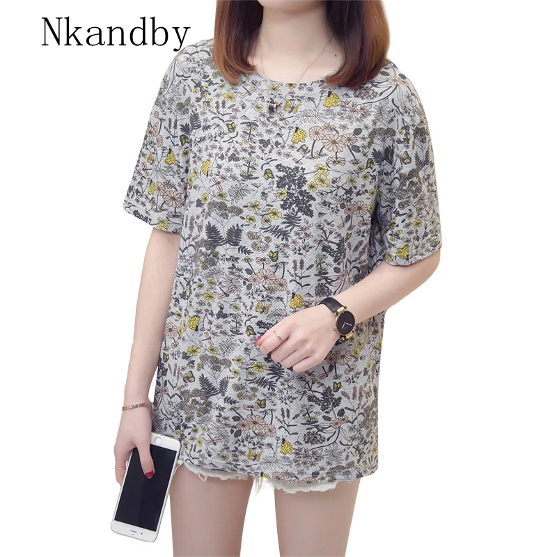 Nkandby Plus size Women Tops 2019 Summer Short sleeve Woman T-shirts Large size T shirt Printing Loose Femininas Tshirt 4XL 3XL
Nkandby Plus size Women Tops 2019 Summer Short sleeve Woman T-shirts Large size T shirt Printing Loose Femininas Tshirt 4XL 3XL