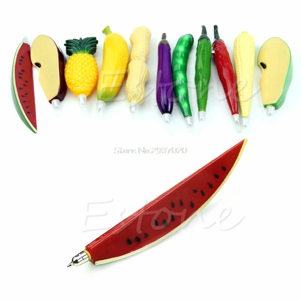 

Fridge Stickers Fruit Designed Ball Pen Watermelon Strawberry Banana Peanut Chilli Eggplant Shaped
