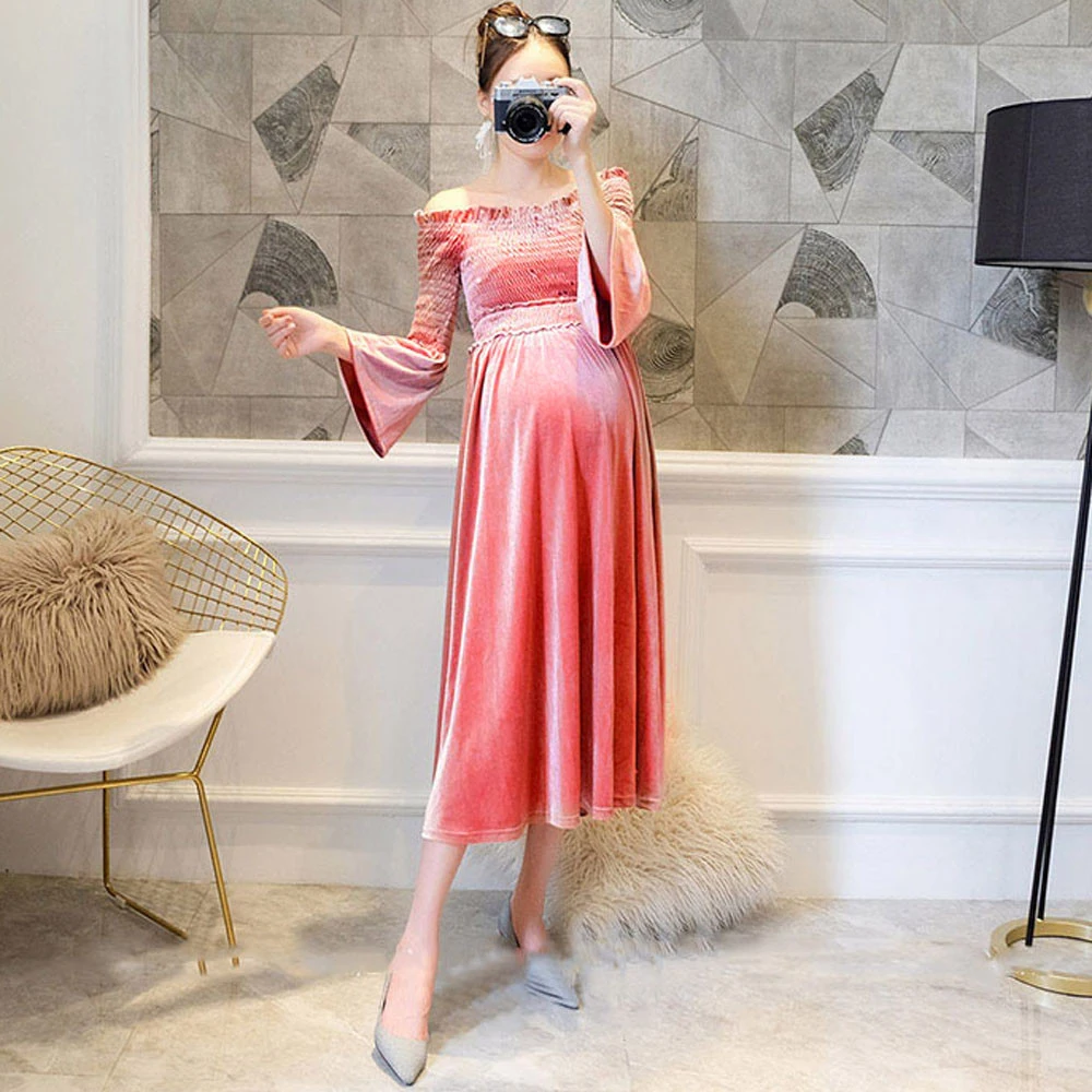 JAYCOSIN Elegent Velvet Flare Sleeve Off Shoulder Pregnant Dresses Pregnancy Dress for Autumn Winter Women Dress 9.5
JAYCOSIN Elegent Velvet Flare Sleeve Off Shoulder Pregnant Dresses Pregnancy Dress for Autumn Winter Women Dress 9.5