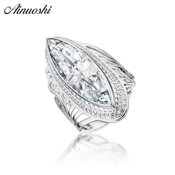 AINUOSHI Exaggrate 925 Sterling Silver Wedding Engagement Halo Rings Anniversary Marquise Cut Rings Silver Women Party Jewelry
AINUOSHI Exaggrate 925 Sterling Silver Wedding Engagement Halo Rings Anniversary Marquise Cut Rings Silver Women Party Jewelry