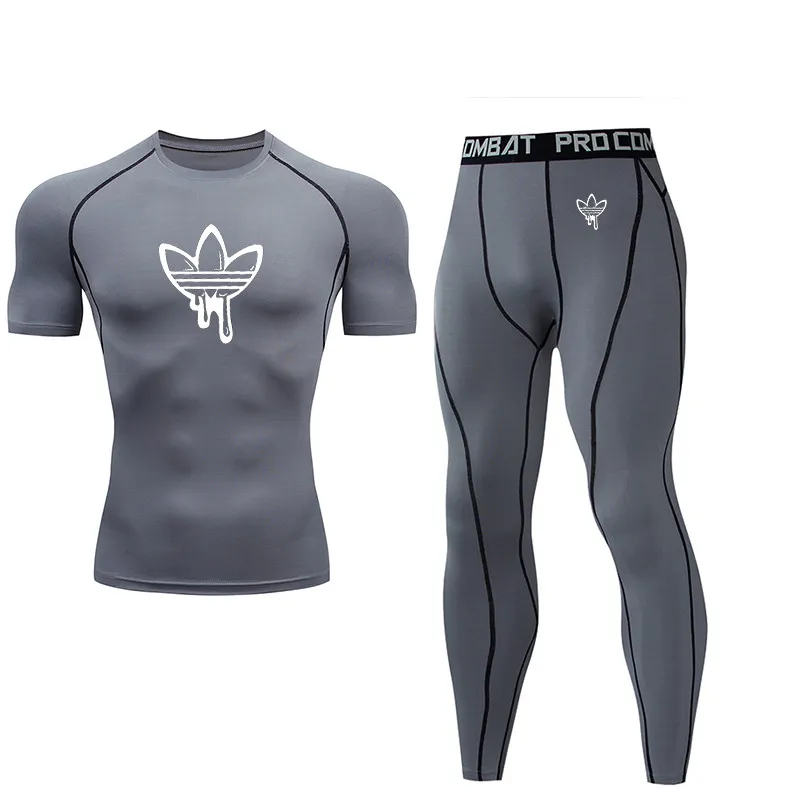 MMA men's clothing compression shirt short-sleeved T-shirt + trousers gym fitness running exercise sports suit yoga fund
MMA men's clothing compression shirt short-sleeved T-shirt + trousers gym fitness running exercise sports suit yoga fund