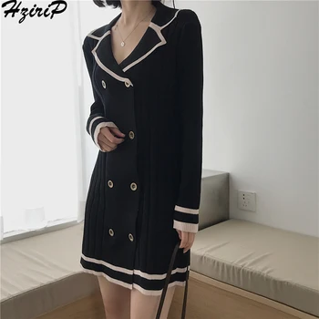 HziriP Autumn Winter 2019 Loose Fashion Sweet Straight Dress Knitted Wild Double Breasted Long Sleeve Women Office Lady Dresses
HziriP Autumn Winter 2019 Loose Fashion Sweet Straight Dress Knitted Wild Double Breasted Long Sleeve Women Office Lady Dresses