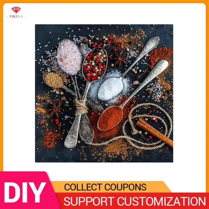 YIKELA New 5D DIY Diamond Painting Cuisine Spoon Full Drill Round Stitch Diamond Rhinestone Embroidery Picture Mosaic
YIKELA New 5D DIY Diamond Painting Cuisine Spoon Full Drill Round Stitch Diamond Rhinestone Embroidery Picture Mosaic