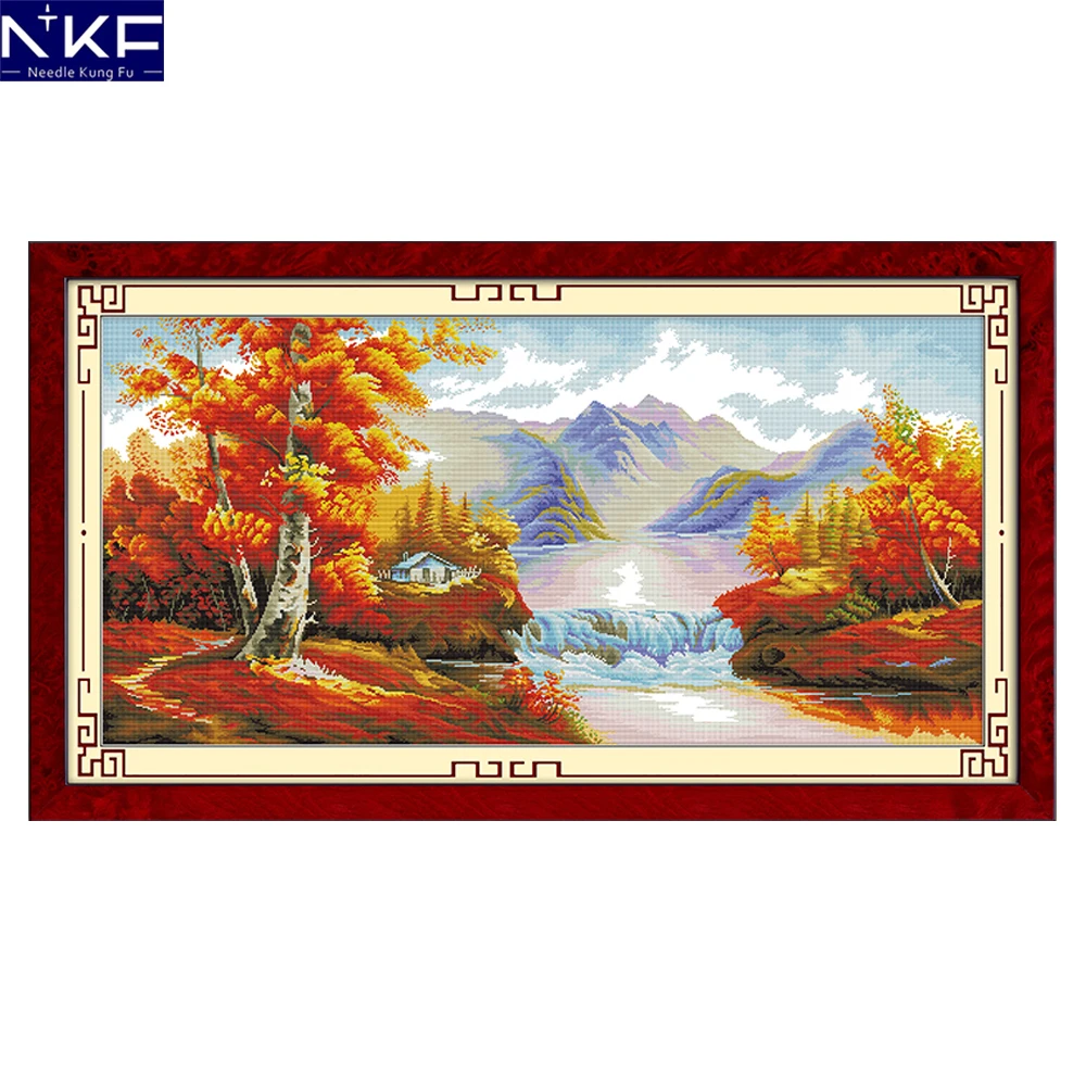 NKF Scene of Golden Autumn Cross Stitching DIY Needlework Cross Stitch Kits for Embroidery Home Decoration Cross-stitch Set
NKF Scene of Golden Autumn Cross Stitching DIY Needlework Cross Stitch Kits for Embroidery Home Decoration Cross-stitch Set