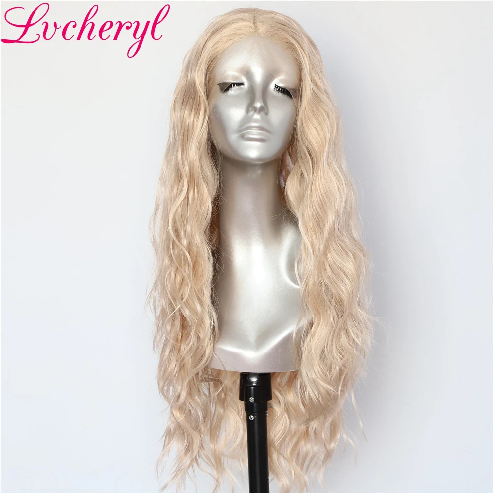 Lvcheryl Hand Tied Blonde Color Natural Long Water Wave Hair wigs Heat Resistant Fiber Hair Synthetic Lace Front Wigs for Women
Lvcheryl Hand Tied Blonde Color Natural Long Water Wave Hair wigs Heat Resistant Fiber Hair Synthetic Lace Front Wigs for Women