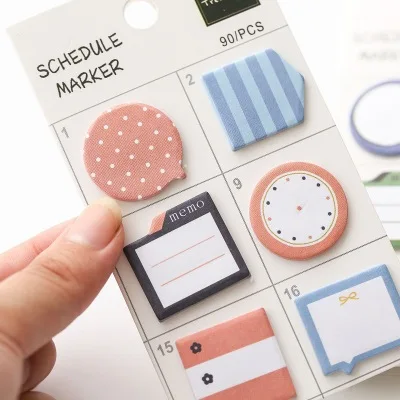 Korean Profiled Six Directions Stickers Mini Portable Sticky Notes and Memo Pads Cute Memo Pad Post for Dokibook Notebook