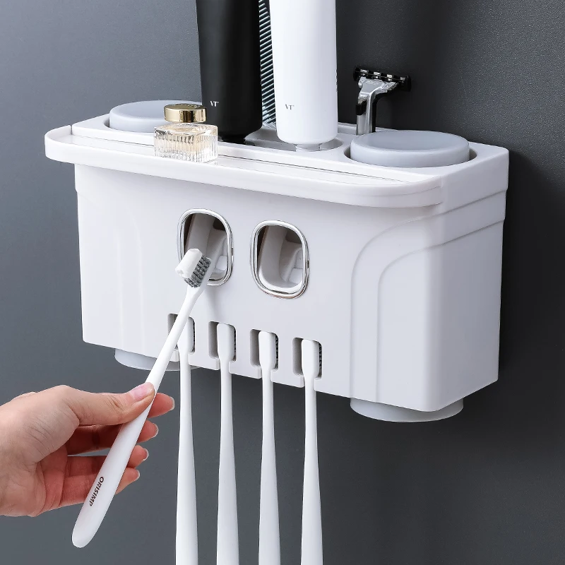Toothbrush Dispenser Bathroom Set Toothbrush Holder Toothpaste Squeezer Wall Mounted Storage Box Case Bathroom Accessories Item
Toothbrush Dispenser Bathroom Set Toothbrush Holder Toothpaste Squeezer Wall Mounted Storage Box Case Bathroom Accessories Item