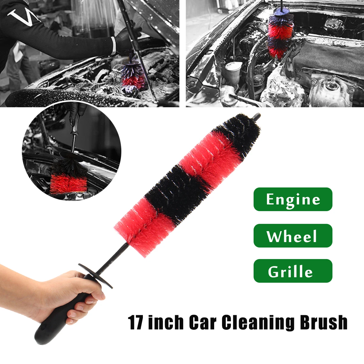 430mm Long Car Grille Wheel Engine Brush Wash Microfiber Cleaning Detailing Automotive Cleaning Tool