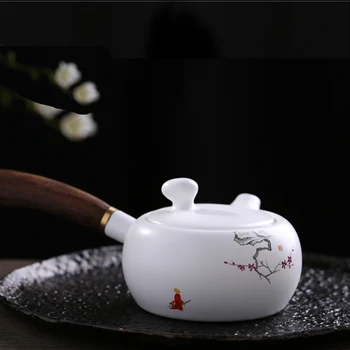 

PINNY Handpainted Plum Blossom Pattern Tea Pot Matte White Porcelain Teapots High Quality Chinese Kung Fu Tea Set Chinaware