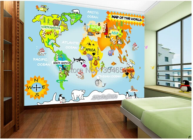 Custom cartoon world map wallpaper for living room children's room interior papel de parede
Custom cartoon world map wallpaper for living room children's room interior papel de parede