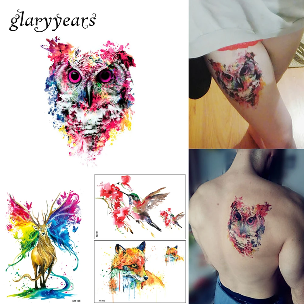 1 лист красочных рисунков временные татуировки для женщин и мужчин боди арт
